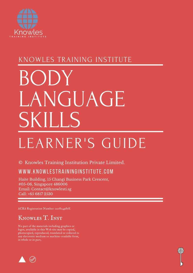 Body Language Skills Training Course in Germany Learner’s Guide