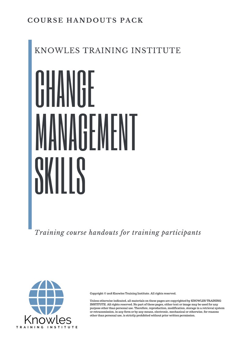 Course Handouts For Change Management Skills Training Course in Germany
