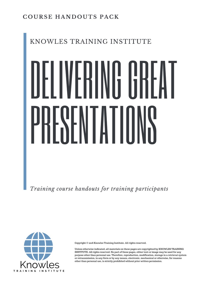Course Handouts For Delivering Great Presentations Course in Germany