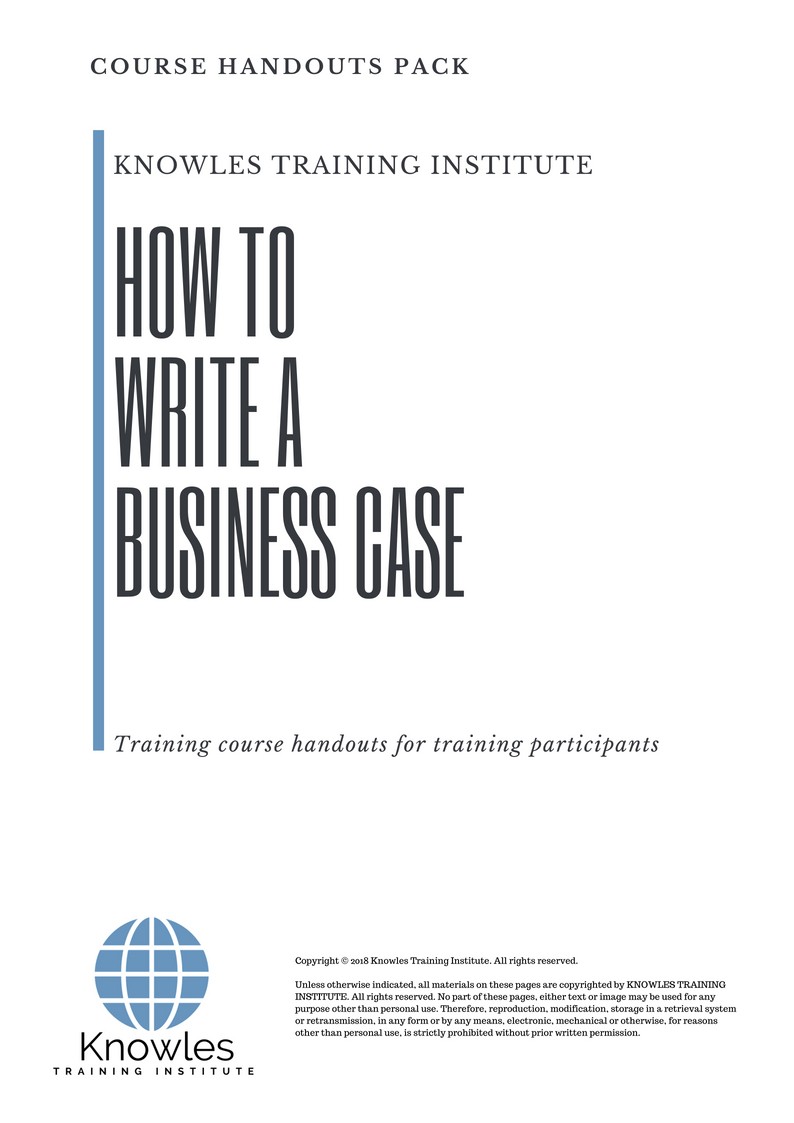 Course Handouts For How To Write A Business Case Course in Germany