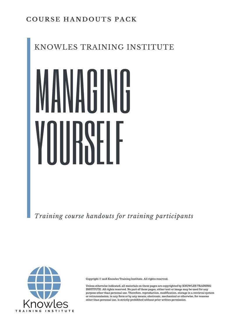 Course Handouts For Managing Yourself Training Course in Germany