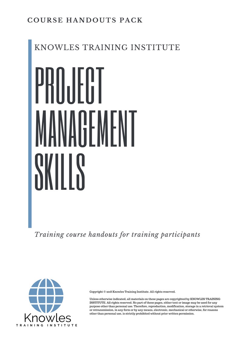 Course Handouts For Project Management Skills Course in Germany