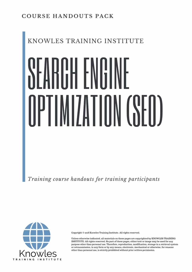 Course Handouts For Search Engine Optimization (Seo) in Germany