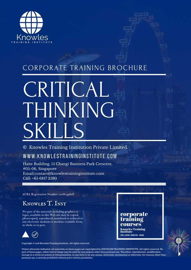 Critical Thinking Skills Training Course in Germany Brochure