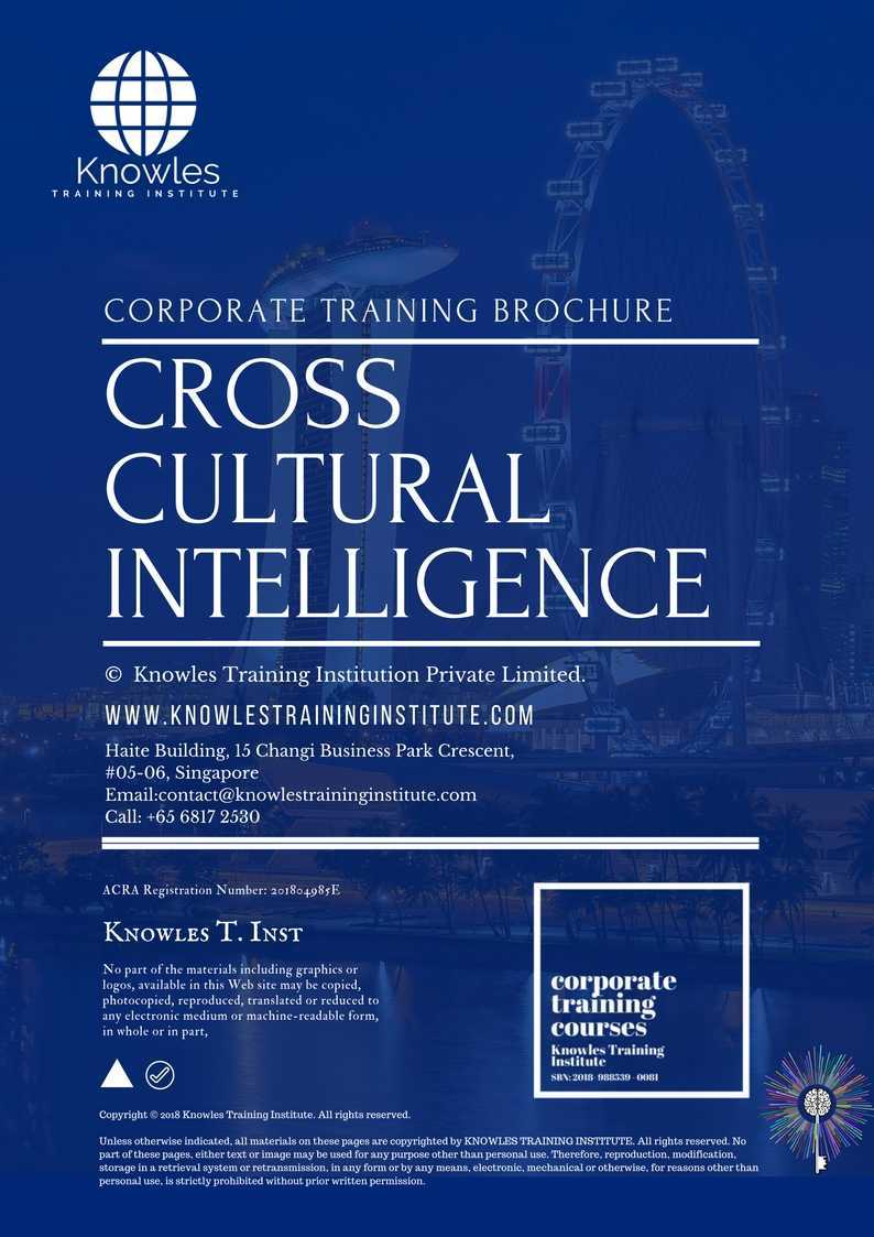 Cross Cultural Intelligence Training Course in Germany Brochure