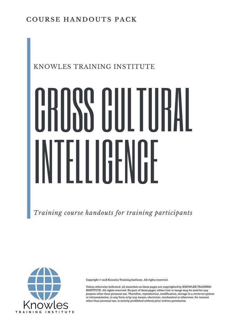 Cross Cultural Intelligence Training Course in Germany Handouts