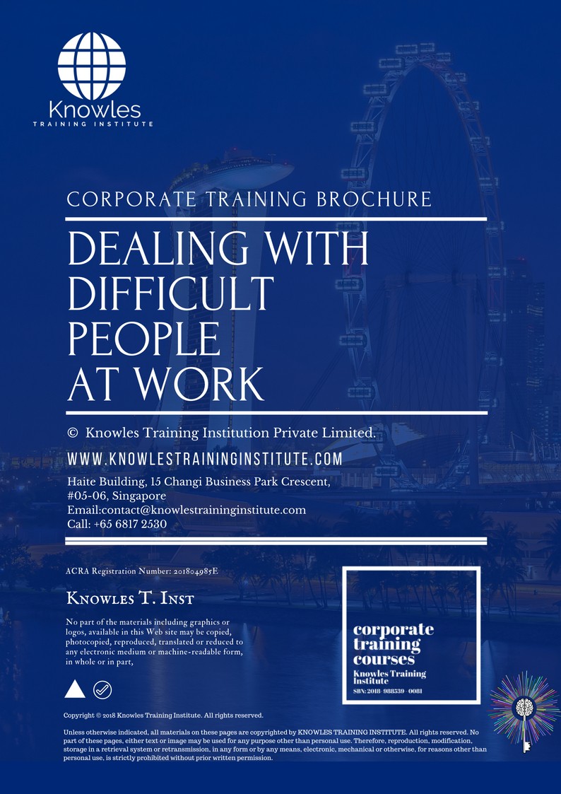 Dealing With Difficult People At Work Course in Germany Brochure