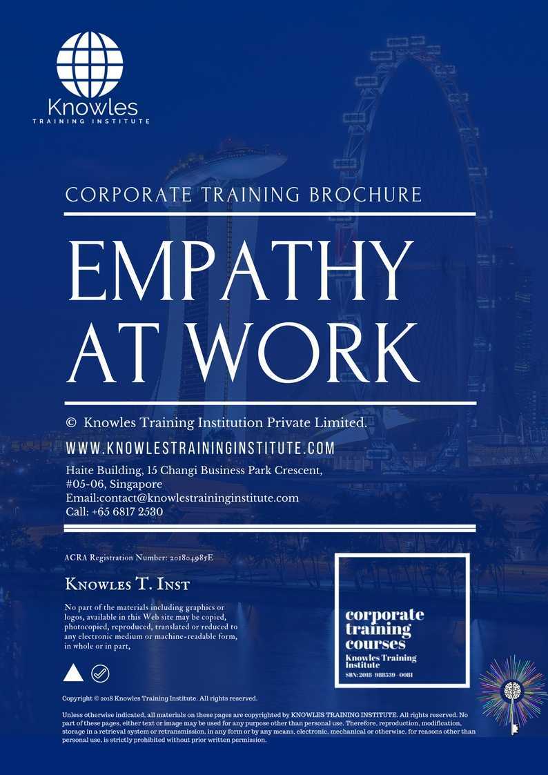 Empathy At Work Training Course in Germany Brochure