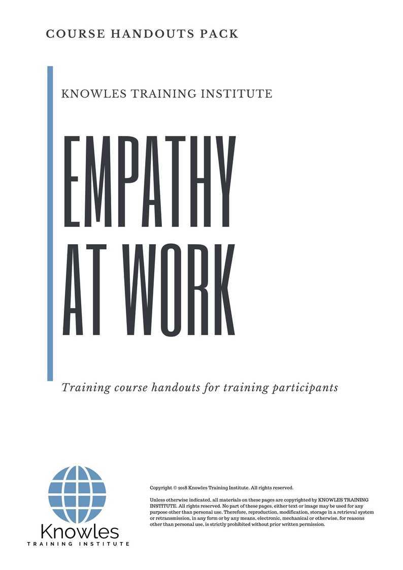 Empathy At Work Training Course in Germany Handouts