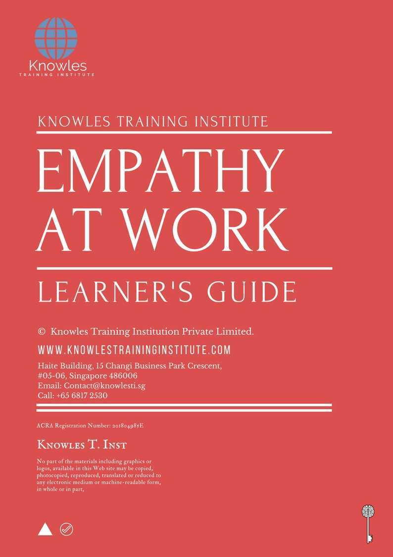 Empathy At Work Training Course in Germany Learner’s Guide