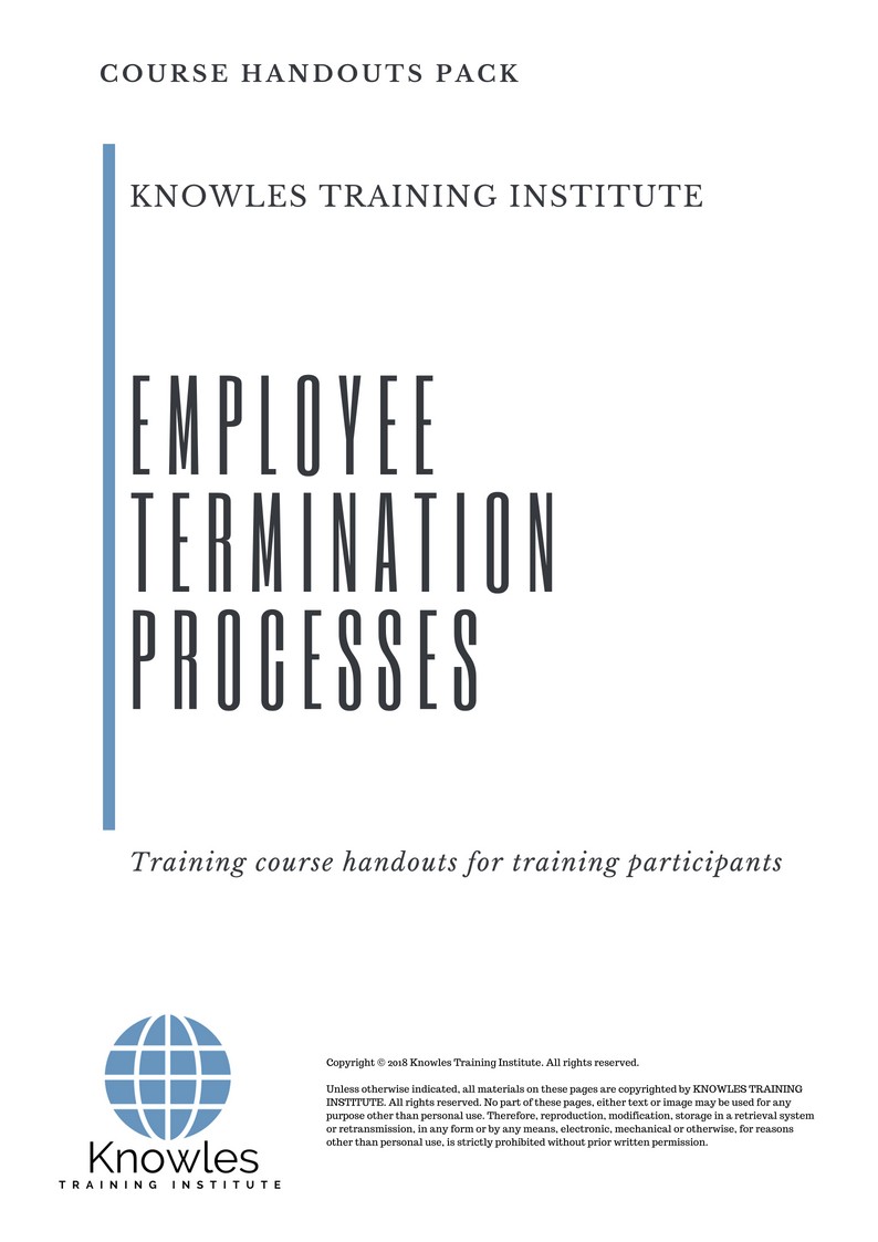 Employee Termination Processes Training Course in Germany Handouts