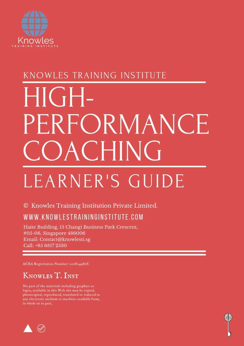 High-Performance Coaching Course in Germany Learner’s Guide