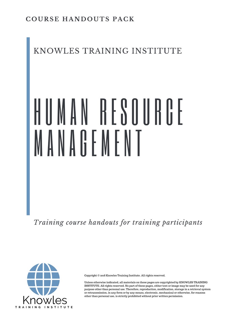 Human Resource Management Training Course in Germany Handouts