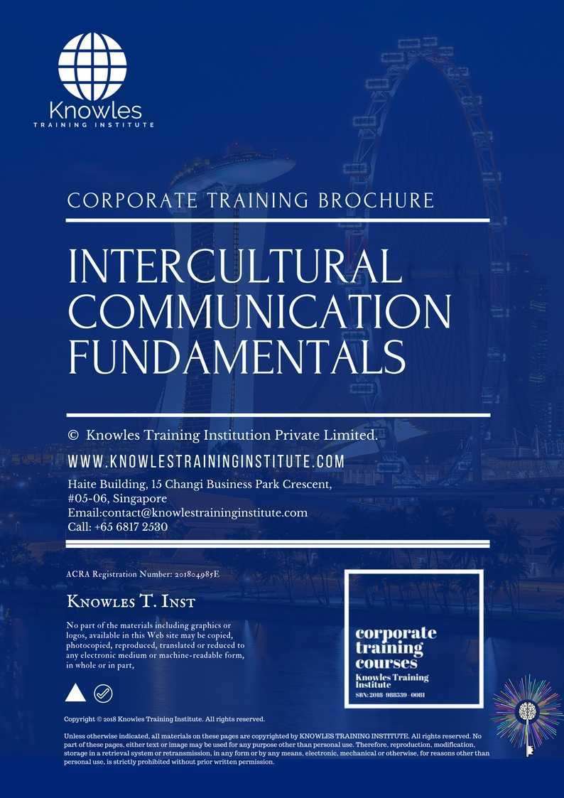 Intercultural Communication Fundamentals Training Course in Germany Brochure