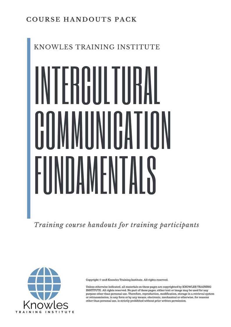 Intercultural Communication Fundamentals Training Course in Germany Handouts
