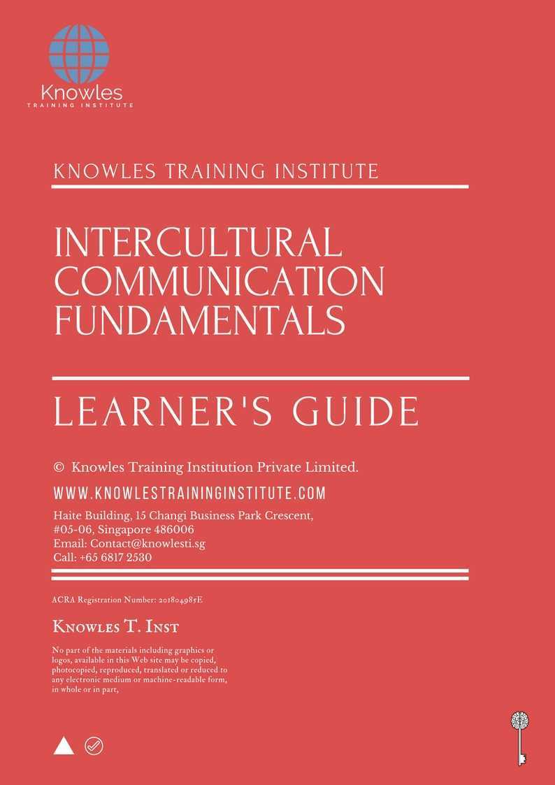 Intercultural Communication Fundamentals Training Course in Germany Learner’s Guide