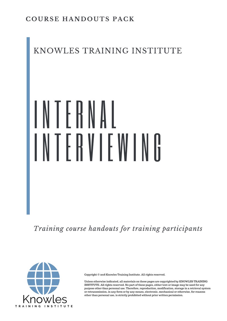 Internal Interviewing Training Course in Germany Handouts