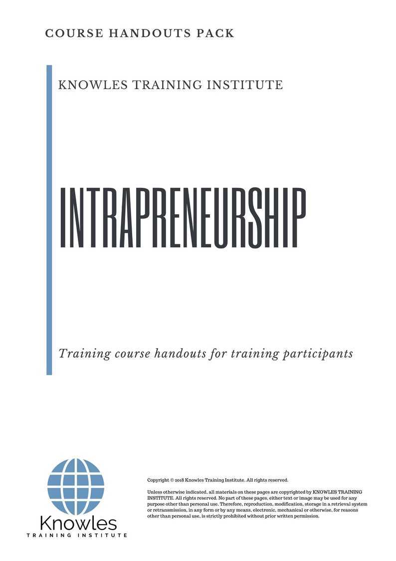 Intrapreneurship Training Course in Germany Handouts