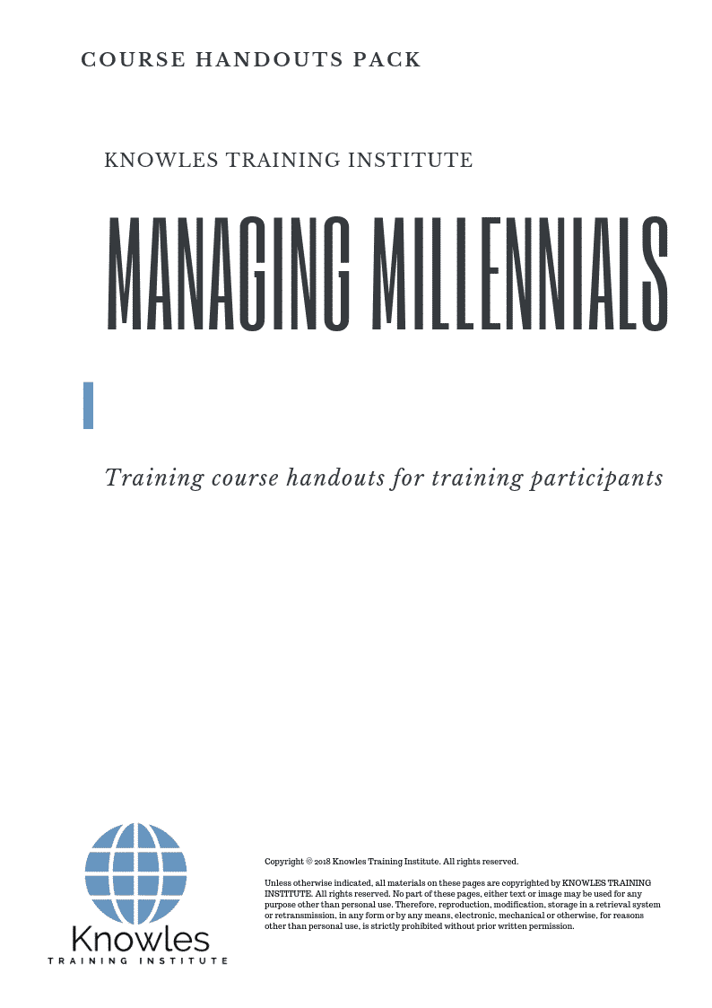 Managing Millennials Course in Germany Handouts
