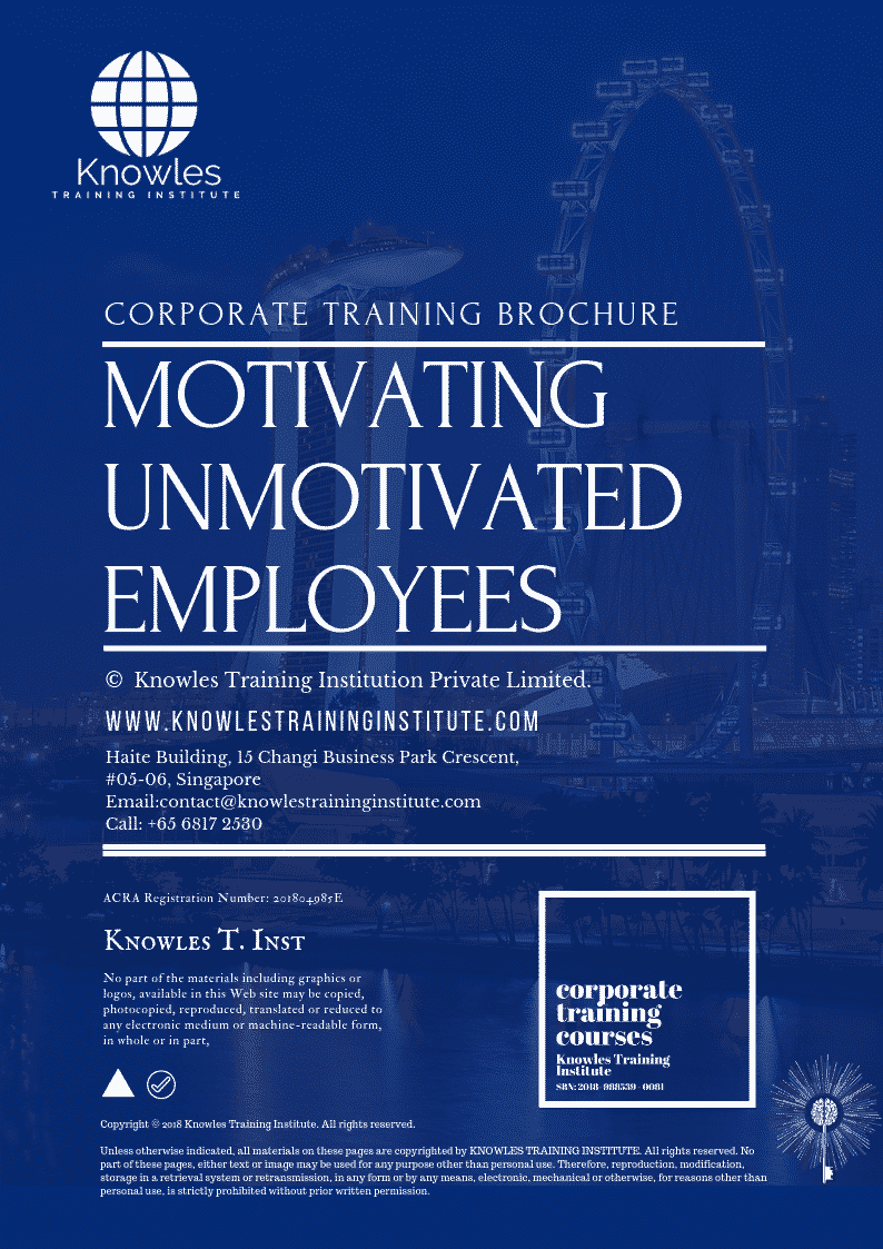 Motivating Unmotivated Employees Course in Germany Brochure