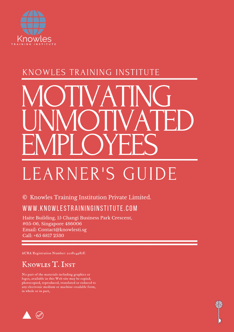 Motivating Unmotivated Employees Course in Germany Learner’s Guide