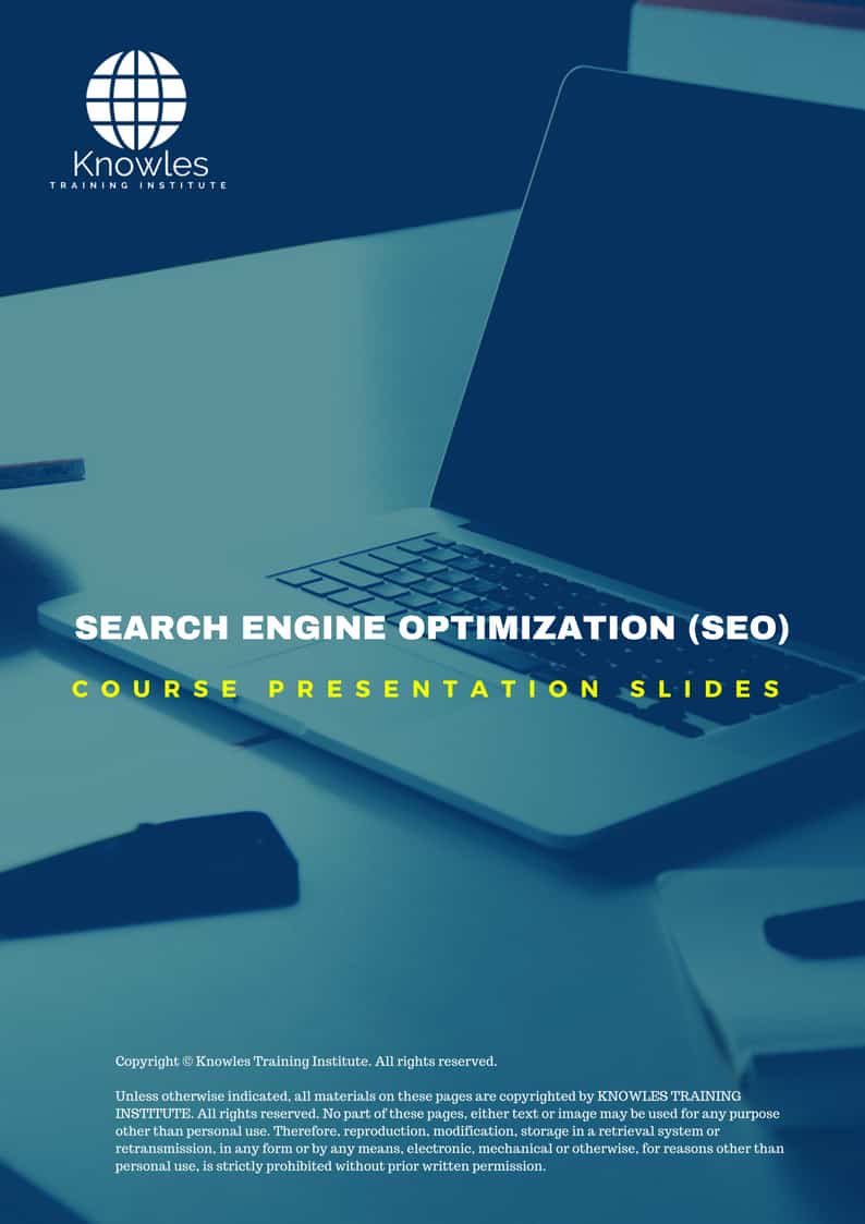 PPT Slides Used During Course For Search Engine Optimization (Seo) in Germany