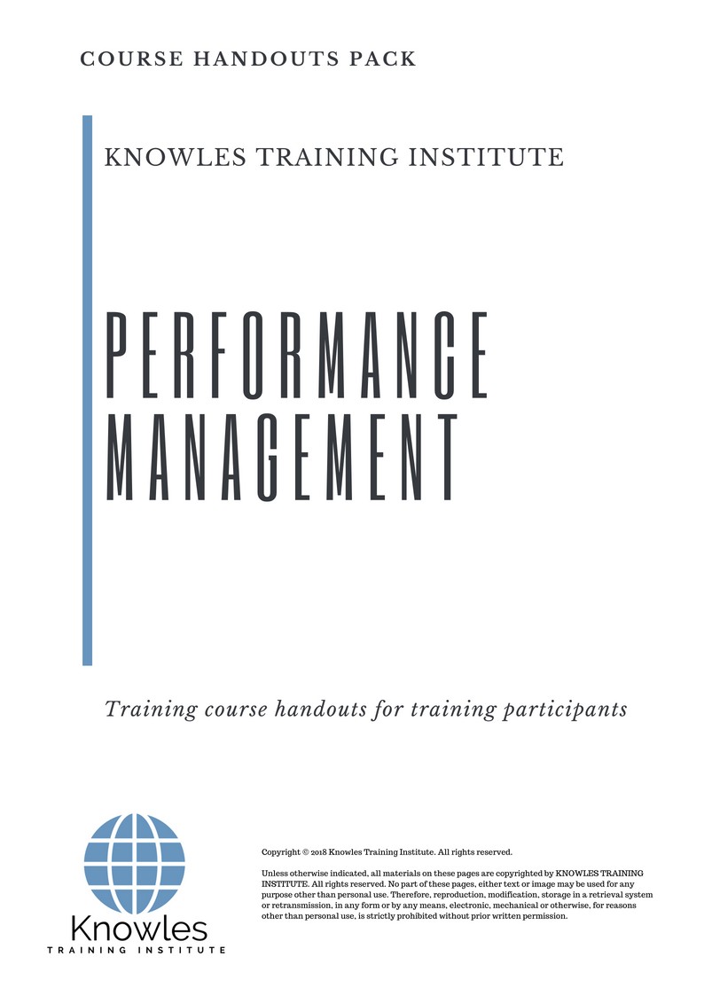 Performance Management Training Course in Germany Handouts