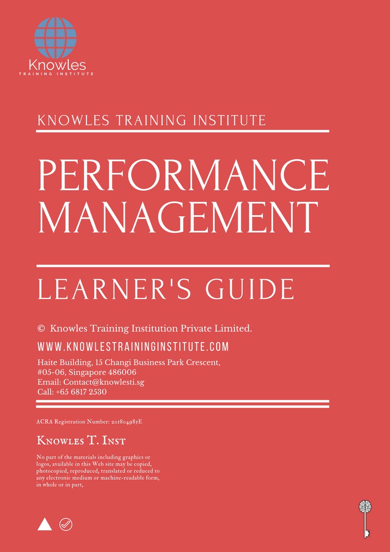 Performance Management Training Course in Germany Learner’s Guide