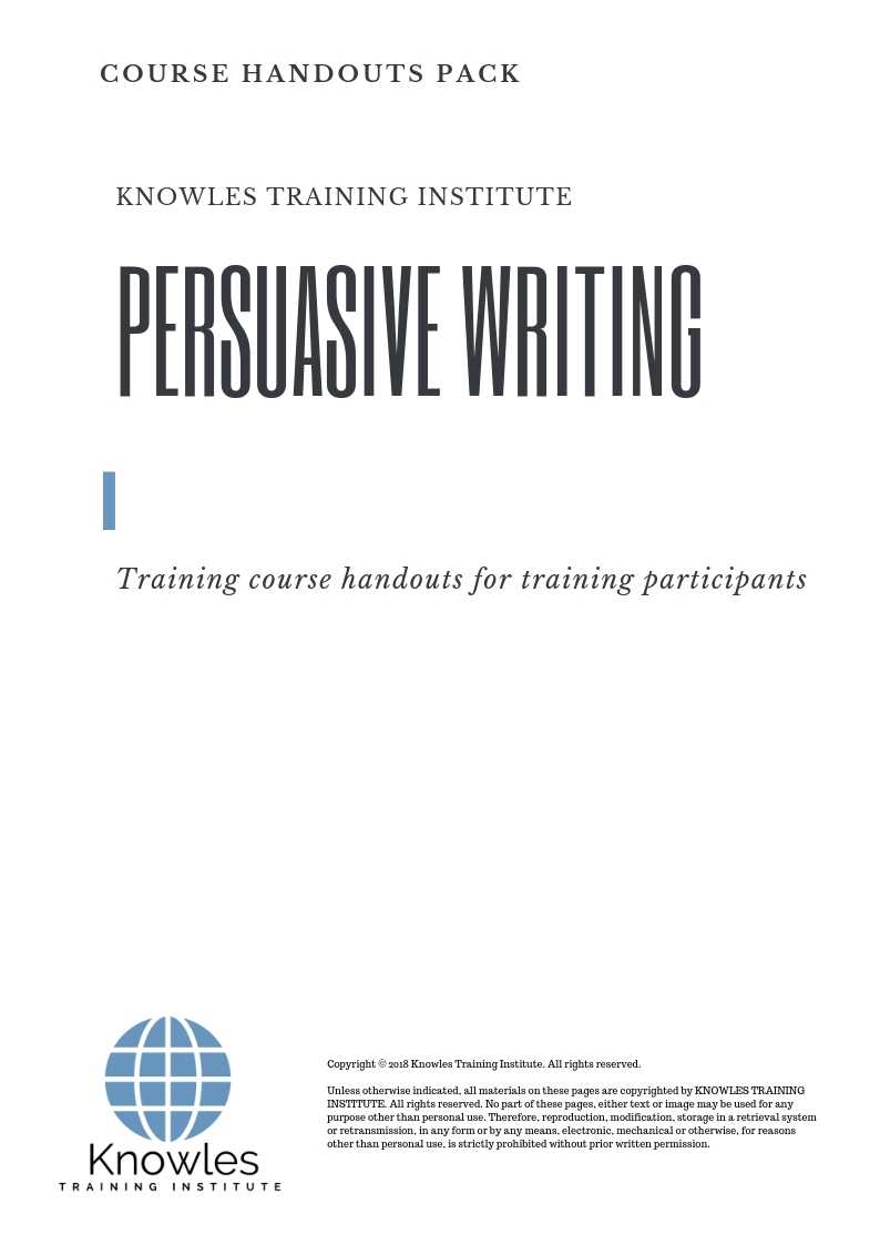 Persuasive Writing Course in Germany Handouts