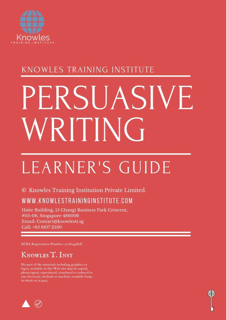 Persuasive Writing Course in Germany Learner’s Guide