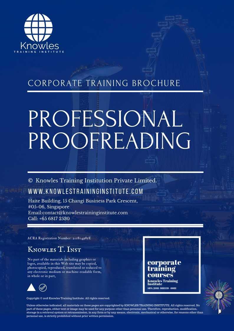 Professional Proofreading Training Course in Germany Brochure