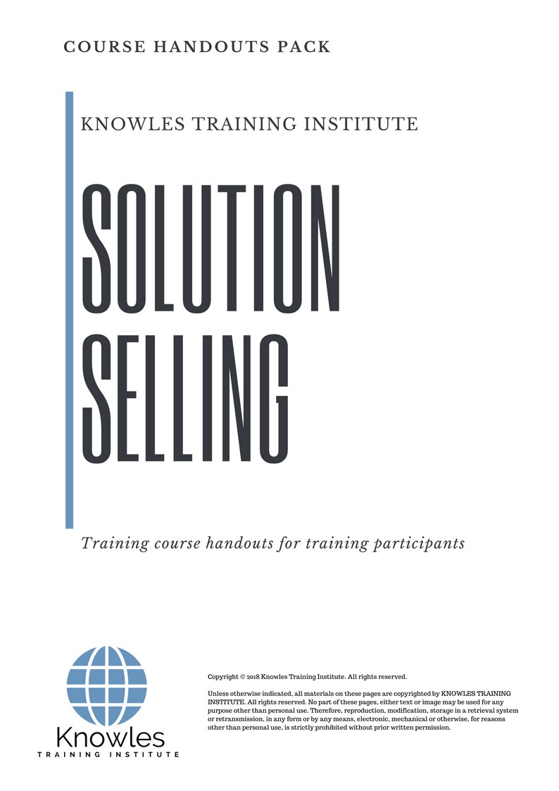 Solution Selling Course in Germany Handouts