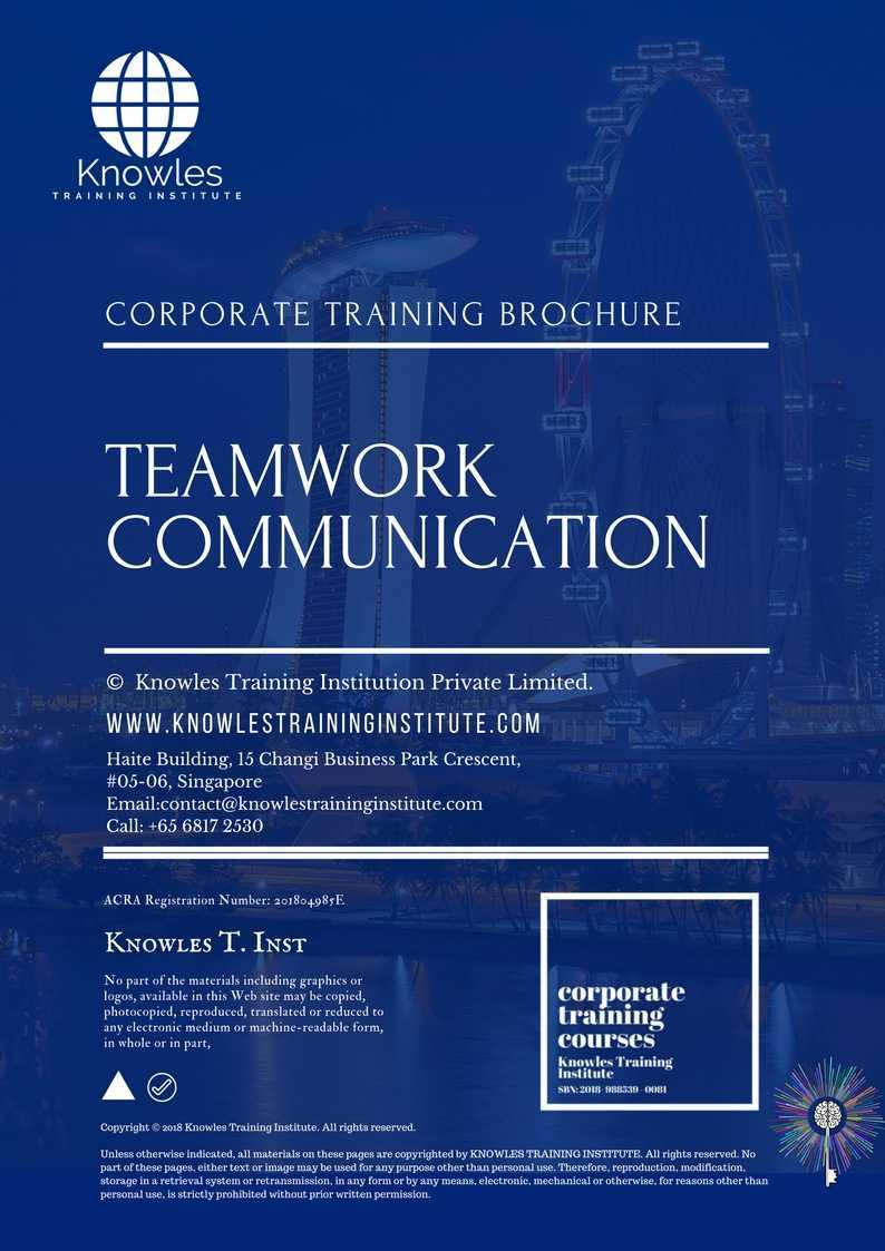 Teamwork Communication Training Course in Germany Brochure