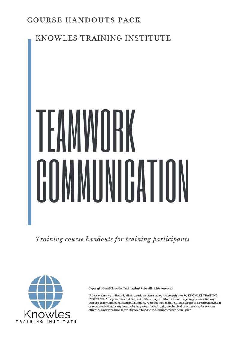 Teamwork Communication Training Course in Germany Handouts