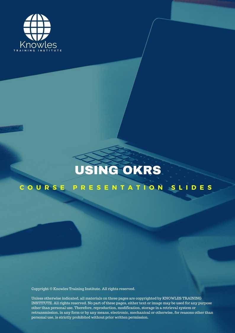 Using Okrs Training Course in Germany Presentation Slide
